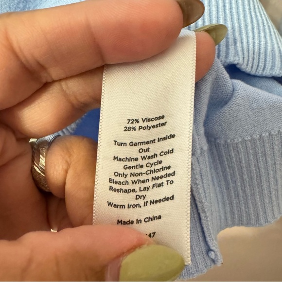 Talbots Pearl Embelished  Boatneck Sweater Blue Women Size M - Picture 10 of 11